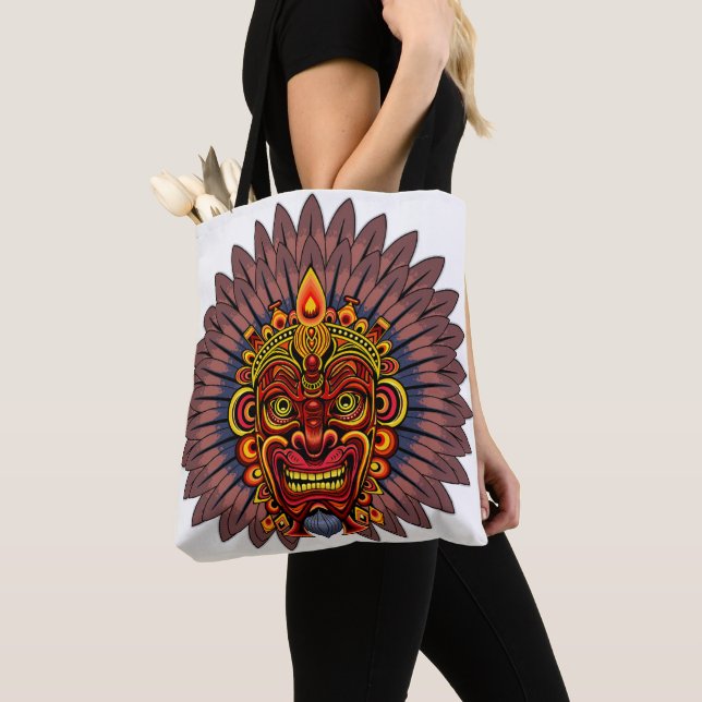 Tote Bag Masque rituel du roi guerrier tribal (De près)