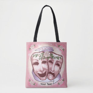 Tote Bag Masques d'acteur roses