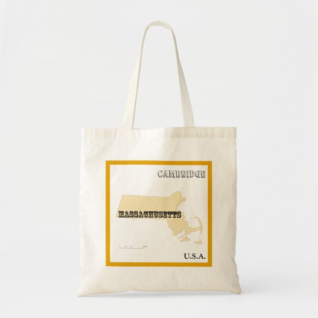 Tote Bag - Massachusetts State Map with City (Devant)