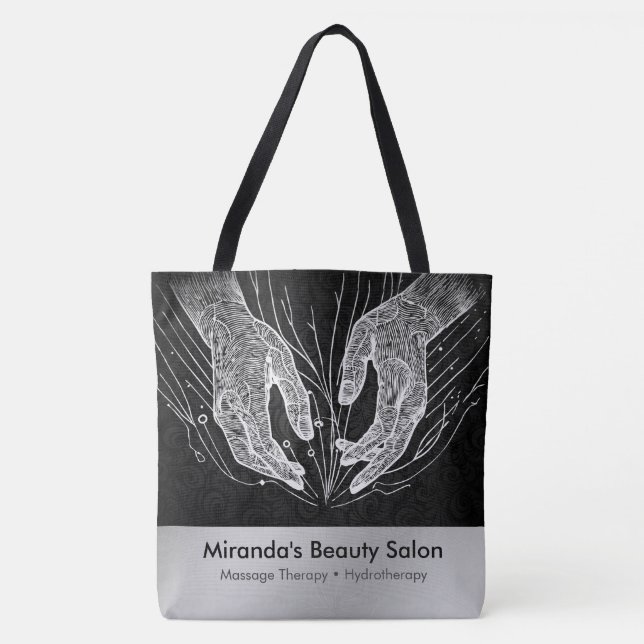 Tote Bag Massage Thérapie Guérison Mains Énergie Spa Bien-ê (Devant)
