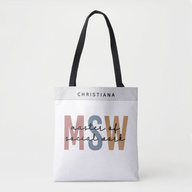Tote Bag Master en travail social en MSW (Devant)