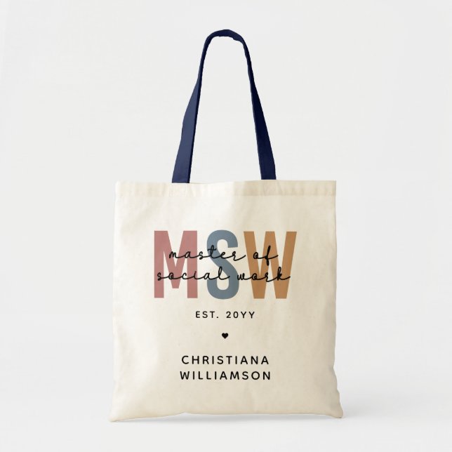 Tote Bag Master en travail social en MSW (Devant)