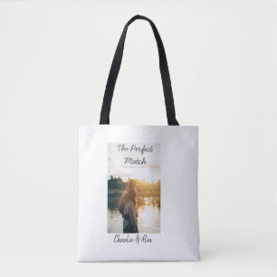 Tote Bag match parfait photo couple mariage moderne ajouter