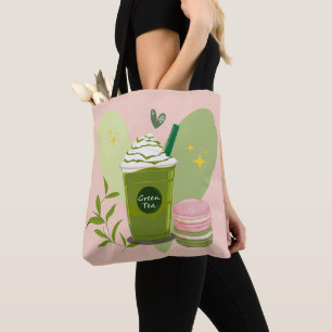 Tote Bag Matcha et Macarons