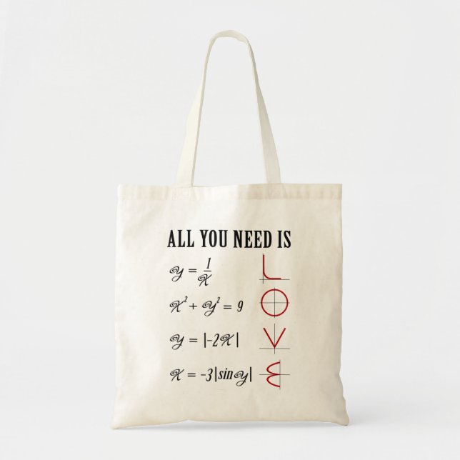 Tote Bag Math T-Shirt Love Funny Math Enseignant Shirt Men  (Devant)
