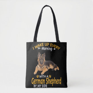 Tote Bag Matin Avec Un Berger Allemand De Mon Côté