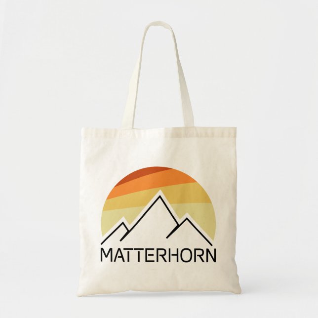 Tote Bag Matterhorn Suisse Italie Retro (Devant)