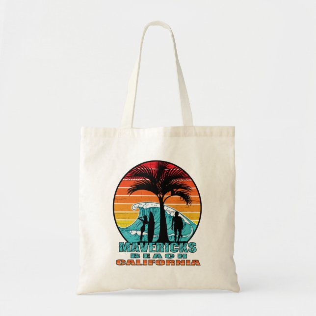 Tote Bag Mavericks Beach California surf (Devant)
