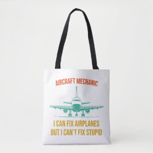 Tote Bag mécanicien d'avion je peux réparer les avions mais