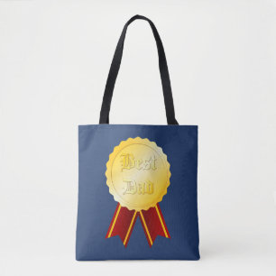 Tote Bag Médaille Ruban Meilleur Papa Fête des Pères