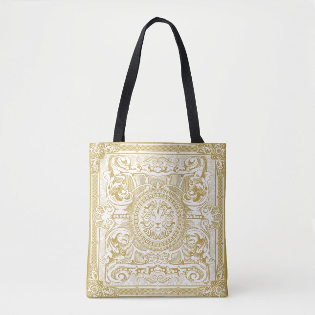 Tote Bag Medalion Lion Paris Renaissance Or blanc (Devant)
