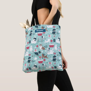 Tote Bag Médecine vétérinaire, chiens et chats amis fourre-