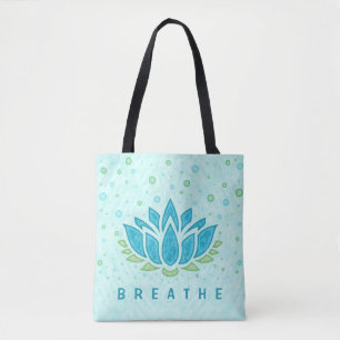 Tote Bag Méditation Yoga Lotus Fleur Zen   Modèle texte