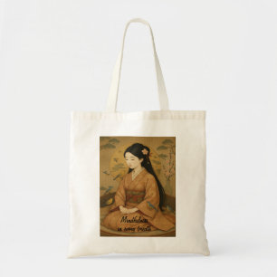 Tote Bag Méditation Zen Personnalisée Art Whimsical Mindful