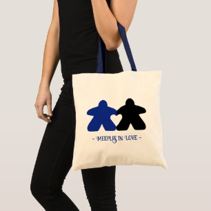 Tote Bag Meepes en Love, Blue & Black Basic Fourre-tout