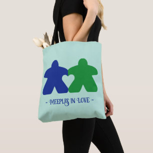 Tote Bag Meepes en Love, Blue & Green Fourre-tout