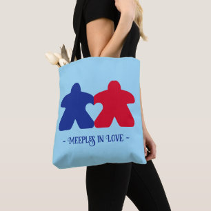 Tote Bag Meeples en Love, Blue & Red Fourre-tout