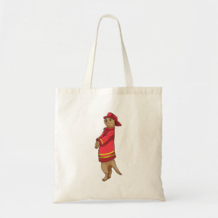 Tote Bag Meerkat en tant que pompier avec casque