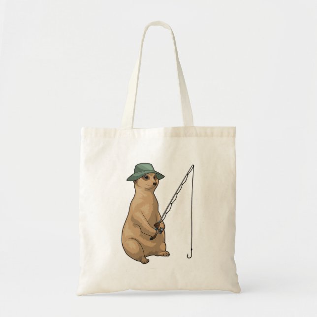Tote Bag Meerkat Fishing Fisher (Devant)