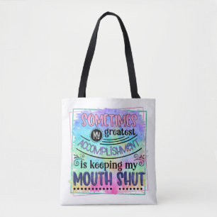 Tote Bag Meilleur Accomplissement Citation Drôle Humour sar