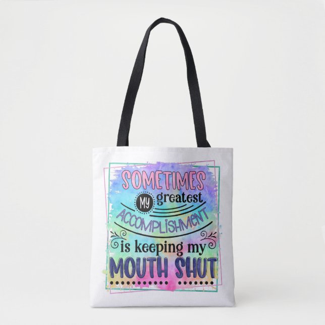 Tote Bag Meilleur Accomplissement Citation Drôle Humour sar (Devant)