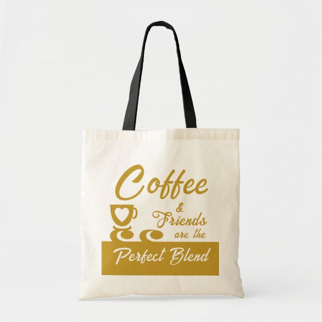 Tote Bag Meilleur ami amateur de café or (Devant)