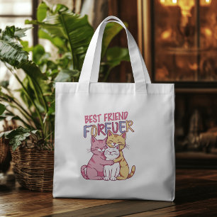 Tote Bag Meilleur Ami Pour Toujours Typographie de Chats Mi