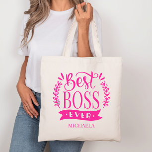 Tote Bag Meilleur Boss jamais personnalisé Wreath