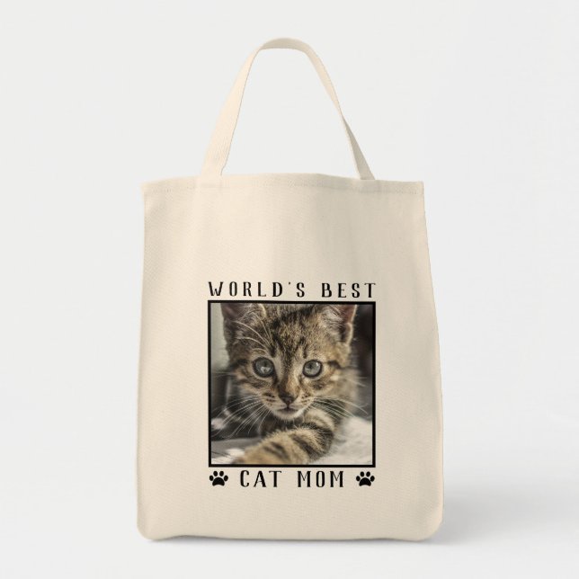 Tote Bag Meilleur Chat au monde Maman Empreintes de pattes  (Devant)