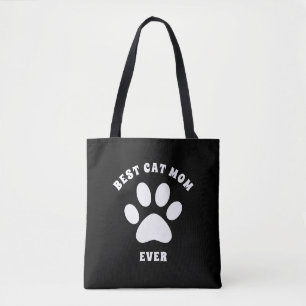 Tote Bag Meilleur Chat Maman Jour Texte Personnalisé
