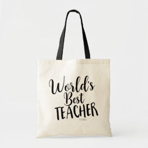 Tote Bag MEILLEUR ENSEIGNANT DU MONDE Nom personnalisé pers