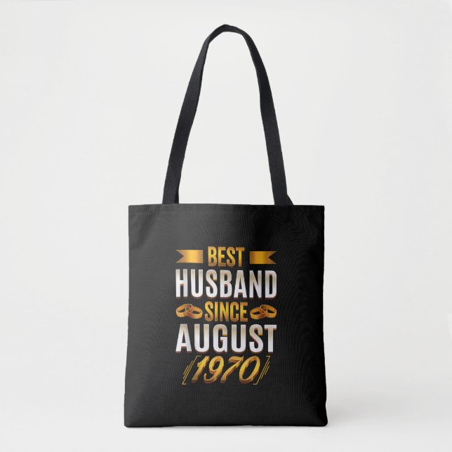 Tote Bag Meilleur Mari depuis août 1970 - Funny 50th (Devant)