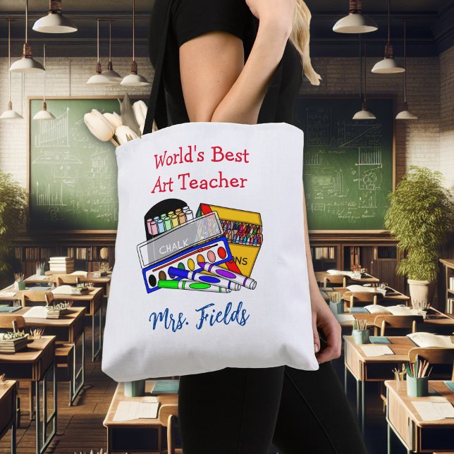 Tote Bag Meilleur professeur d'art au monde (Créateur téléchargé)