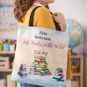 Tote Bag Meilleur Professeur du Monde Livre Cadeau pour un 