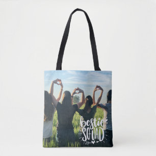Tote Bag Meilleure Amie Équipe Photo Personnalisée BFF Lett