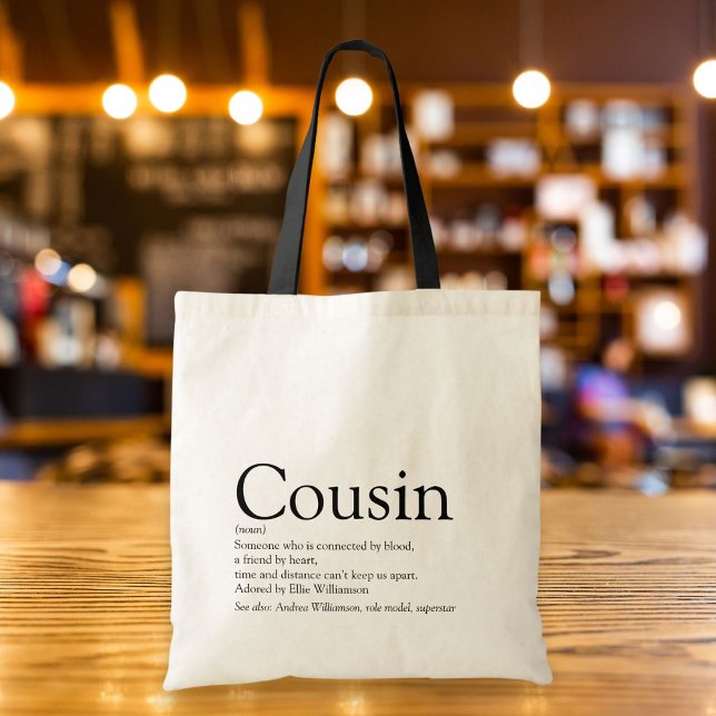 Tote Bag Meilleure définition de cousine au monde (World's Best Ever Cousin Definition Tote Bag)