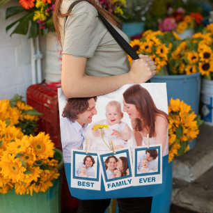 Tote Bag Meilleure famille jamais Collage photo personnalis