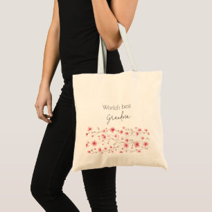 Tote Bag Meilleure grand-mère dans le monde Floral -
