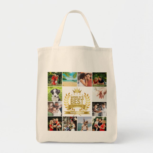 Tote Bag Meilleure grand-mère grand-mère au monde 12 Photo  (Devant)