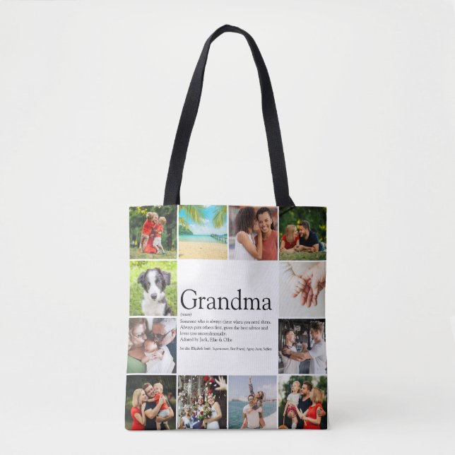 Tote Bag Meilleure grand-mère, Granny Definition 12 Photo C (Devant)