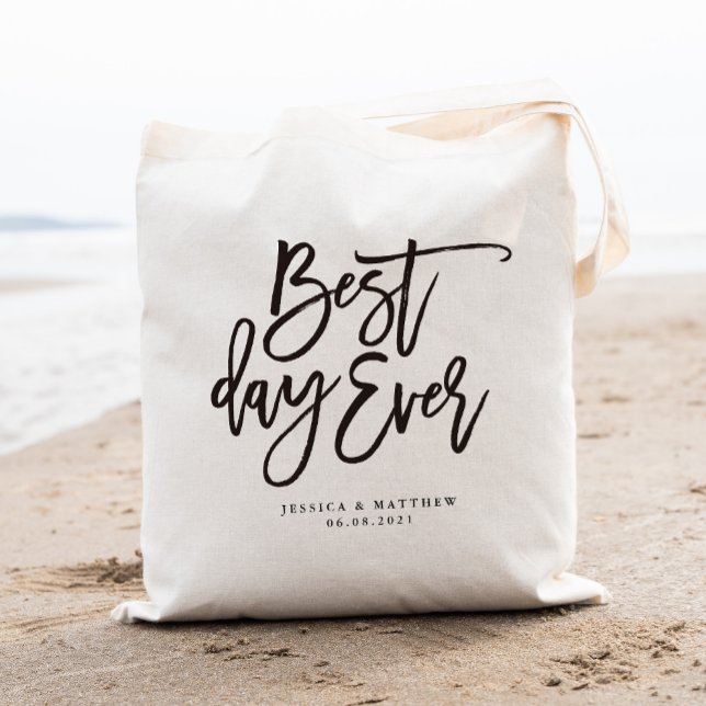 Tote Bag Meilleure journée de Mariage personnalisé Accueil (Créateur téléchargé)