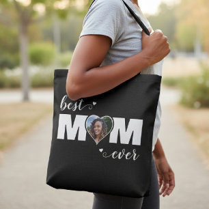 Tote Bag Meilleure Maman Jamais Cœur Photo Fête des Mères N