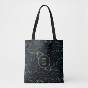 Tote Bag Meilleure maman jamais élégantes branches florales