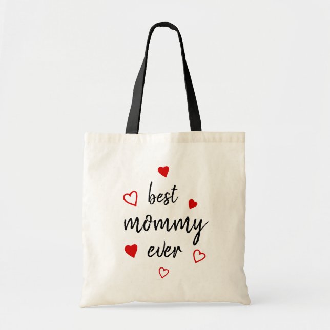 Tote Bag Meilleure maman jamais manuscrite Script Fête des  (Devant)