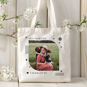 Tote Bag Meilleure maman Jamais Nom Photo tendance Simple m