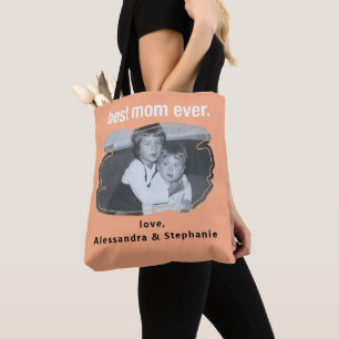 Tote Bag Meilleure maman jamais photo souvenir noms personn