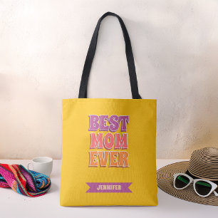 Tote Bag Meilleure Maman Jamais Rétro Nom Personnalisé Colo