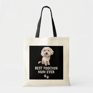 Tote Bag Meilleure maman Poochon pour Bichon Cross Poodle