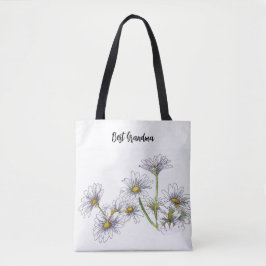 Tote Bag Meilleure marguerite blanche grand-mère