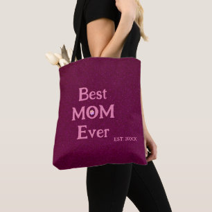 Tote Bag meilleure mère jamais moderne rétro solide mère jo